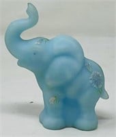 Beautiful Fenton Hp Blue Satin Elephant