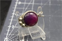 Sterling Silver, purple jade pendant