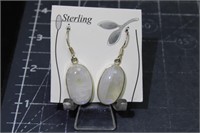 Sterling Silver, rainbow moonstone earrings