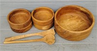 Wooden Salad Bowl Set