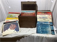 Assortment of records with case, dean martin