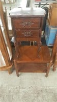 1940's Small 2 Drawer Night Stand & Lamp Table