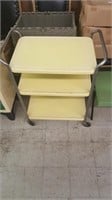 1950's Yellow & Chrome Rolling Kitchen cart
