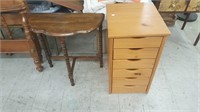 6 Drawer Pine cabinet & Half moon table
