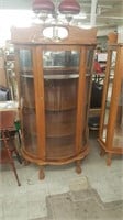 Modern Oak Bow Front China / Curio cabinet