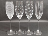 Mikasa Cheers Set of 4 Etched Champagne Flutes