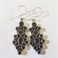 $200 Silver Smokey Quartz Earrings