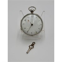 19th C Silver Fusee Pocket Watch