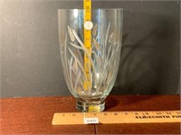 Vintage Romanin Crystal Vase Wheat Design Clear