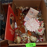 BL- CHRISTMAS ORNAMENTS, SLEIGH BELLS, BOOK