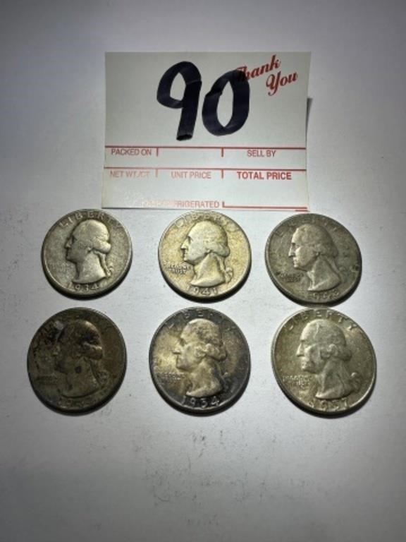 6 Silver Quarters