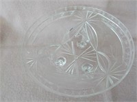 etched lead crystal footed 1.5"dia bowl