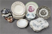 Pottery & Porcelain Lot incl Staffordshire as is