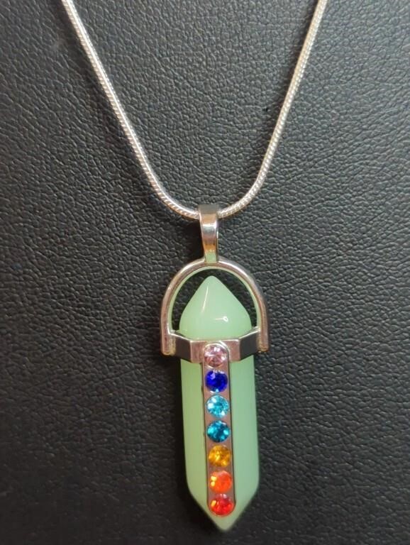 925 stamped 20-in necklace with seven chakra