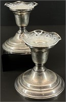 2 Sterling Silver Weighted Candlesticks