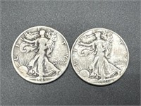 1945-D and 1946-P Walking Liberty Silver Half