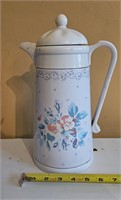 Vintage White Floral Insulated Thermos Carafe