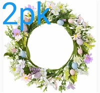2pk 18" Easter Wreath w/ Wild Flowers  Wironlat