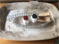 Transferware Platter, Shakers, and Underplate