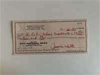 Jessica Walter signed check