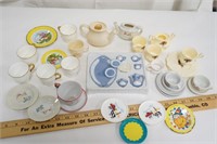 Large Lot Vintage Childrens Tea Sets