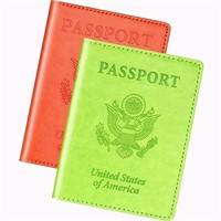 2pc Leather Passport & Vaccine Card Holder