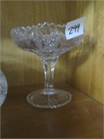 Pressed Clear Glass Compote