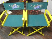 2 Studio Chairs w/Handpainted Design by  Doris