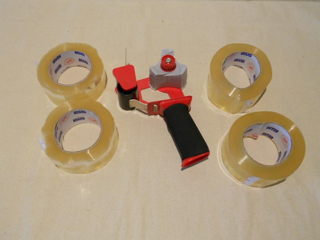 4 Rolls 2" Acrylic Packing Tape & Tape Gun U11C