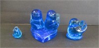 Bluebirds of Happiness Art Glass Figurines