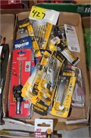 BOX OF DRILL BITS ETC.