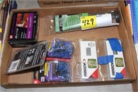 BOX OF FASTENERS, CLIPS ETC.