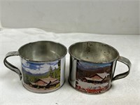 2 ponderosa Ranch Tin Cups (Some Rust)