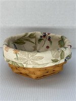 Longaberger basket with Wooden Bottom and floral
