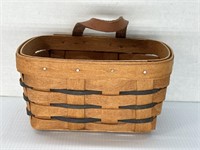 Longaberger hanging Basket with black stripe and
