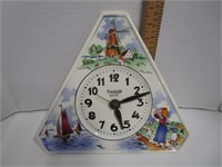 VINTAGE PORCELAIN ELECTRIC FORESTVILLE WALL CLOCK