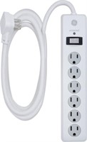 (2) GE 6-Outlet Surge Protector Power Strip 10 Ft.