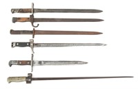 19TH TO 20TH C. SWORD & SPIKE BAYONETS LOT OF 6