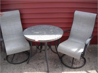 (3) Piece Patio Set (Swivel Chairs)