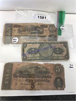 3 SHEETS OF OLD MONEY, ROUGH
