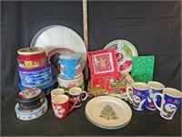 Christmas Tins, Trays, Coffee Cups, Plates & More