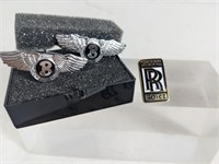 Bentley Cufflinks & Rolls Royce Pin