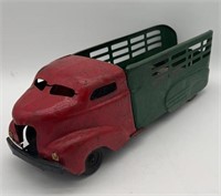 STEEL TOY CATTLE TRUCK- UNABLE TO MAKE OUT THE MRK