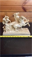 A. Santini Roman Horse Chariot Sculpture Statue