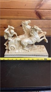 A. Santini Roman Horse Chariot Sculpture Statue