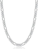 Stainless Steel 7mm Figaro Chain Necklace