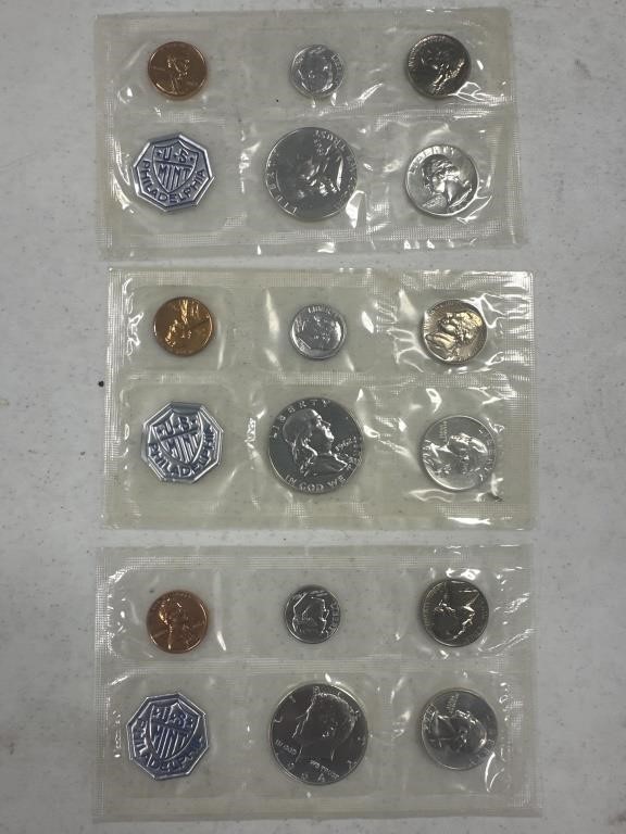 1962, 1963 AND 1964 COIN PROOFS PHILLY MINT