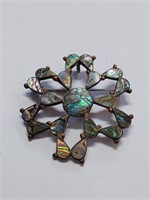 Abalone Marked Sterling 925 Broach- 9.9g