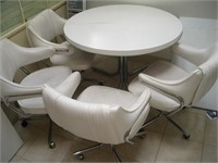 Mid Century Modern Kitchen Table w/Chairs, Leaf