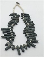 Stone Beaded Necklace With Sterling Clasp